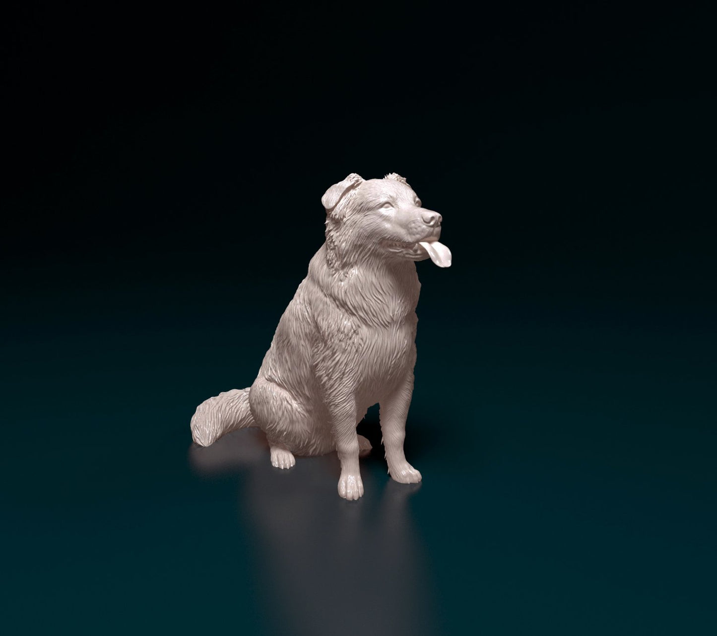 Border collie cross artist resin - white resin ready to prep / paint ALL SCALES
