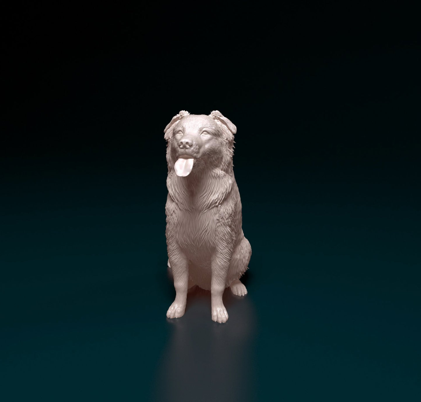 Border collie cross artist resin - white resin ready to prep / paint ALL SCALES