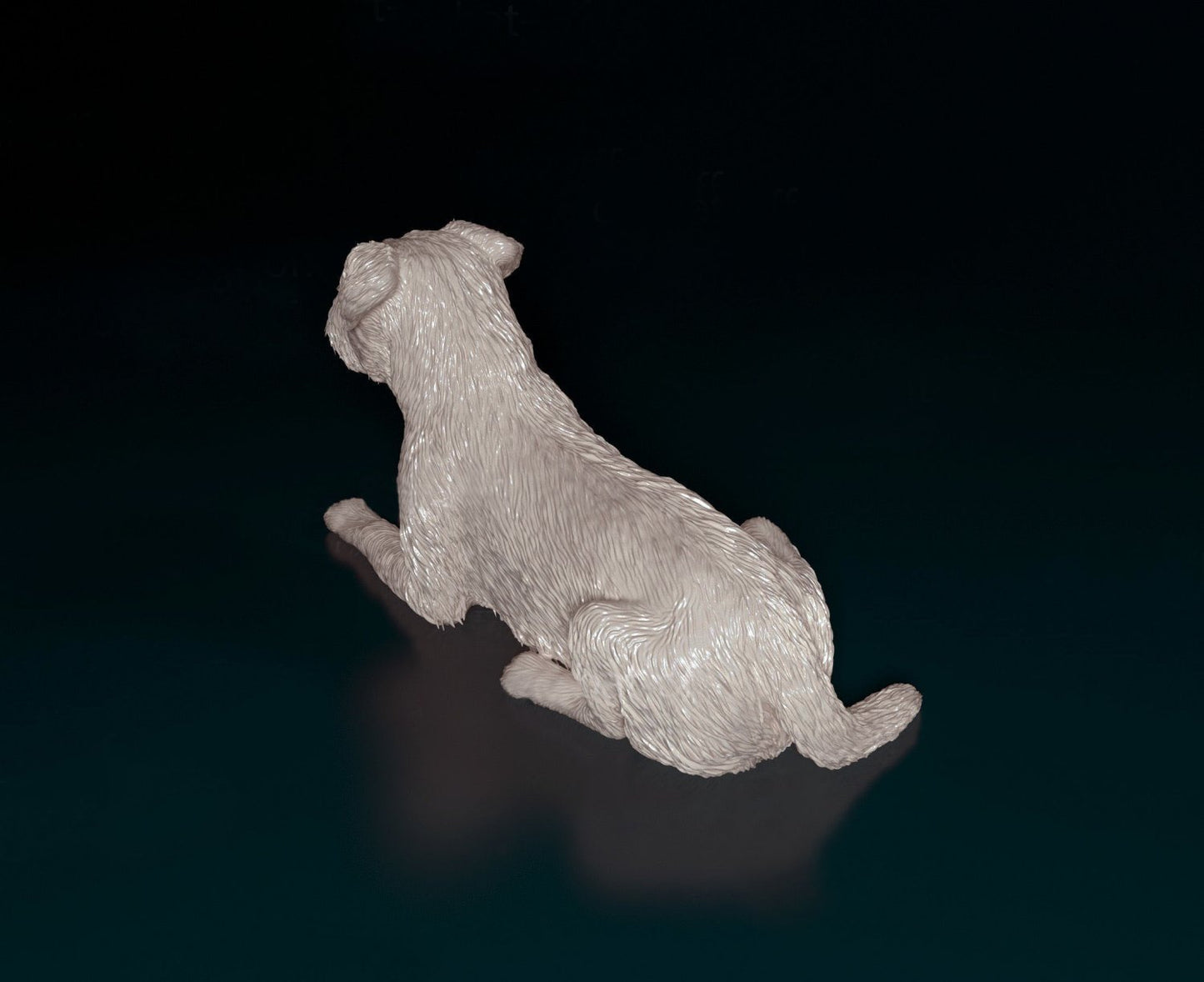 Border terrier laying artist resin - white resin ready to prep / paint ALL SCALES