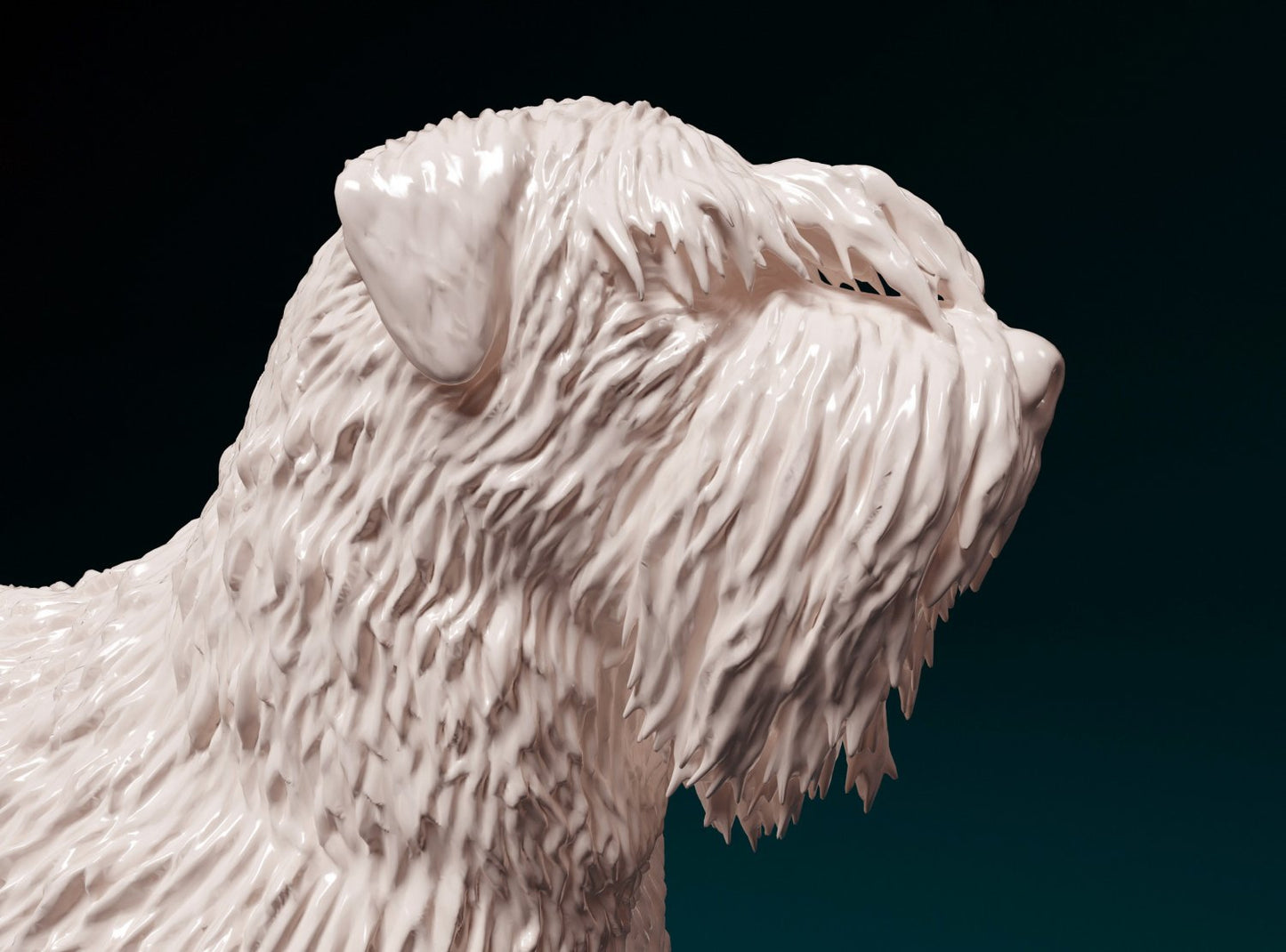 Bouvier des flandres  artist resin - white resin ready to prep / paint ALL SCALES