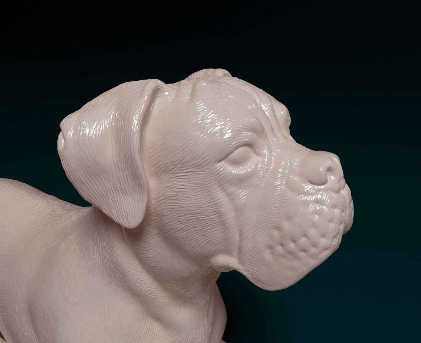 Boxer laying artist resin - white resin ready to prep / paint ALL SCALES