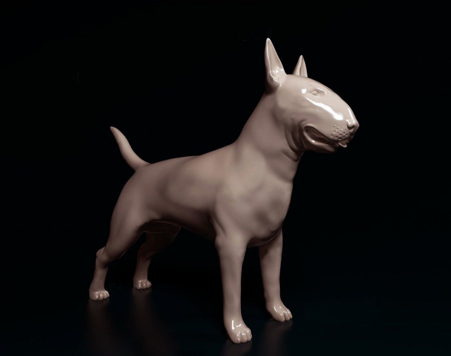 Bull terrier 2 artist resin - white resin ready to prep / paint ALL SCALES