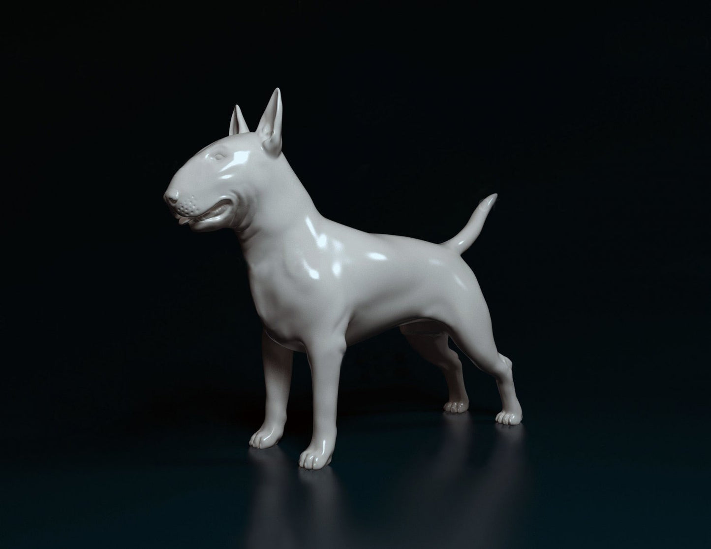 Bull terrier 2 artist resin - white resin ready to prep / paint ALL SCALES