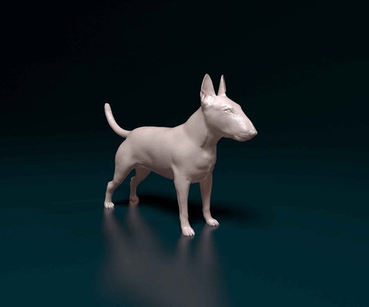 Bull terrier 3 artist resin - white resin ready to prep / paint ALL SCALES