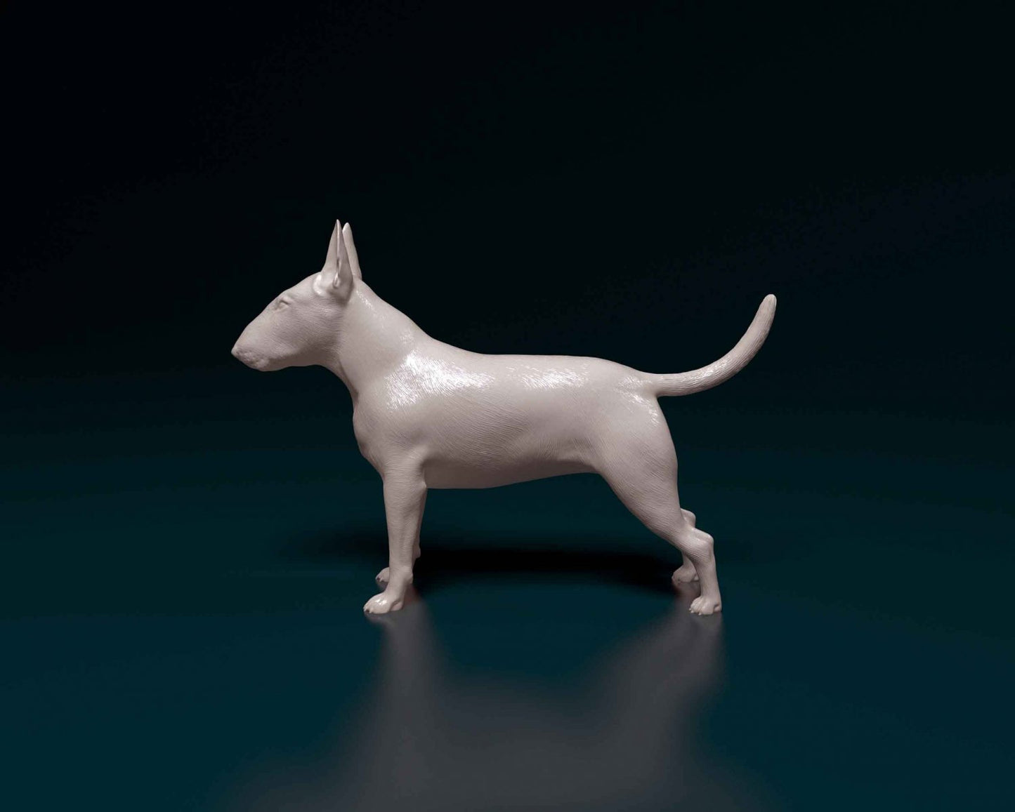 Bull terrier 3 artist resin - white resin ready to prep / paint ALL SCALES