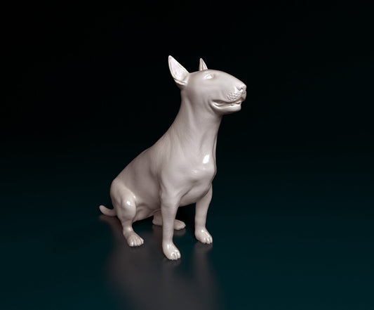 Bull terrier artist resin - white resin ready to prep / paint ALL SCALES