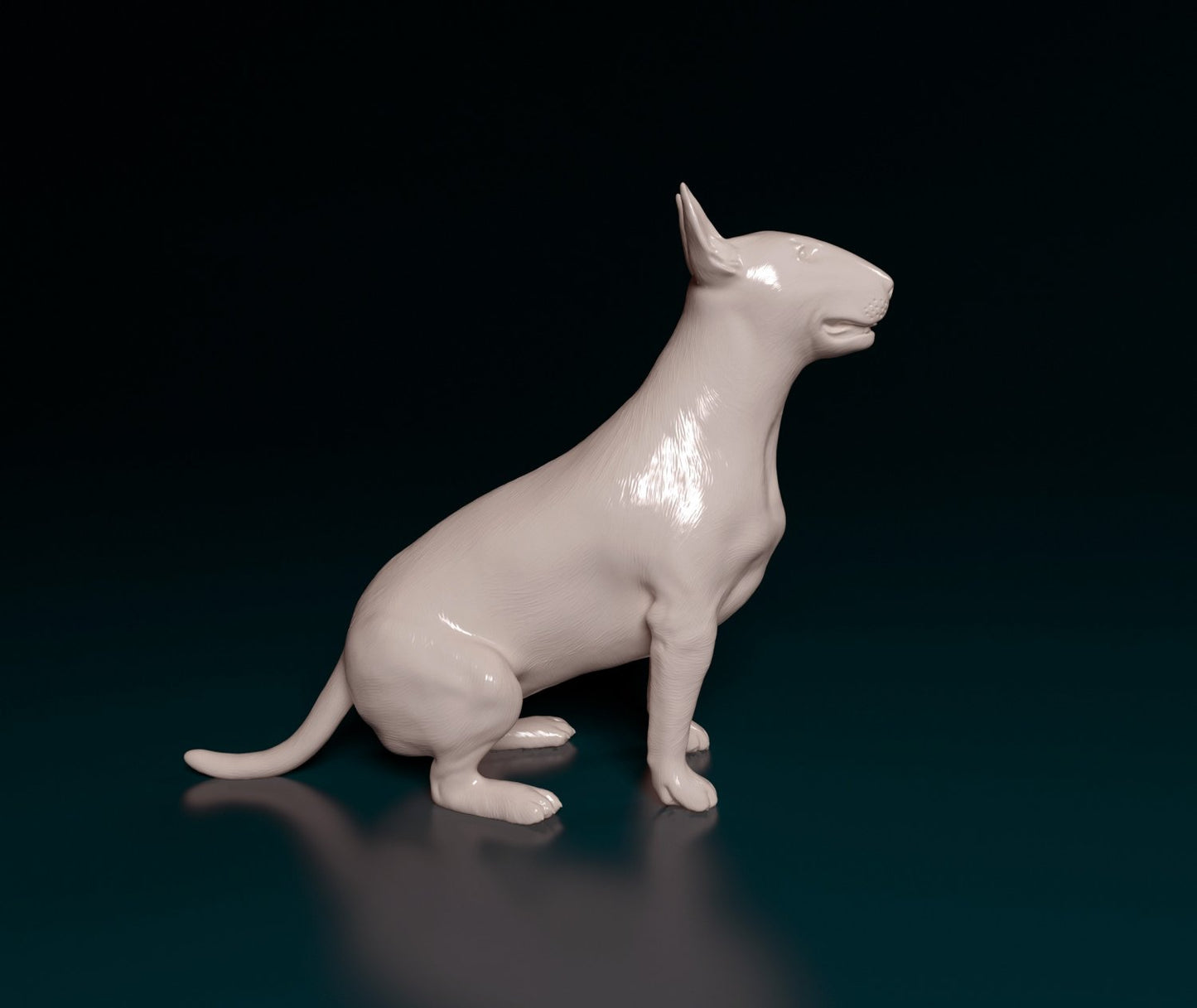 Bull terrier artist resin - white resin ready to prep / paint ALL SCALES