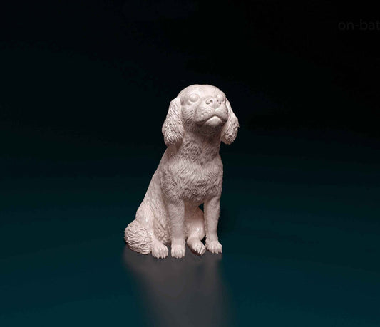 Cavalier king charles spaniel 3 artist resin - white resin ready to prep / paint ALL SCALES