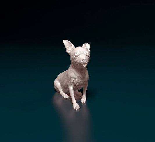 Chihuahua 7 artist resin - white resin ready to prep / paint ALL SCALES