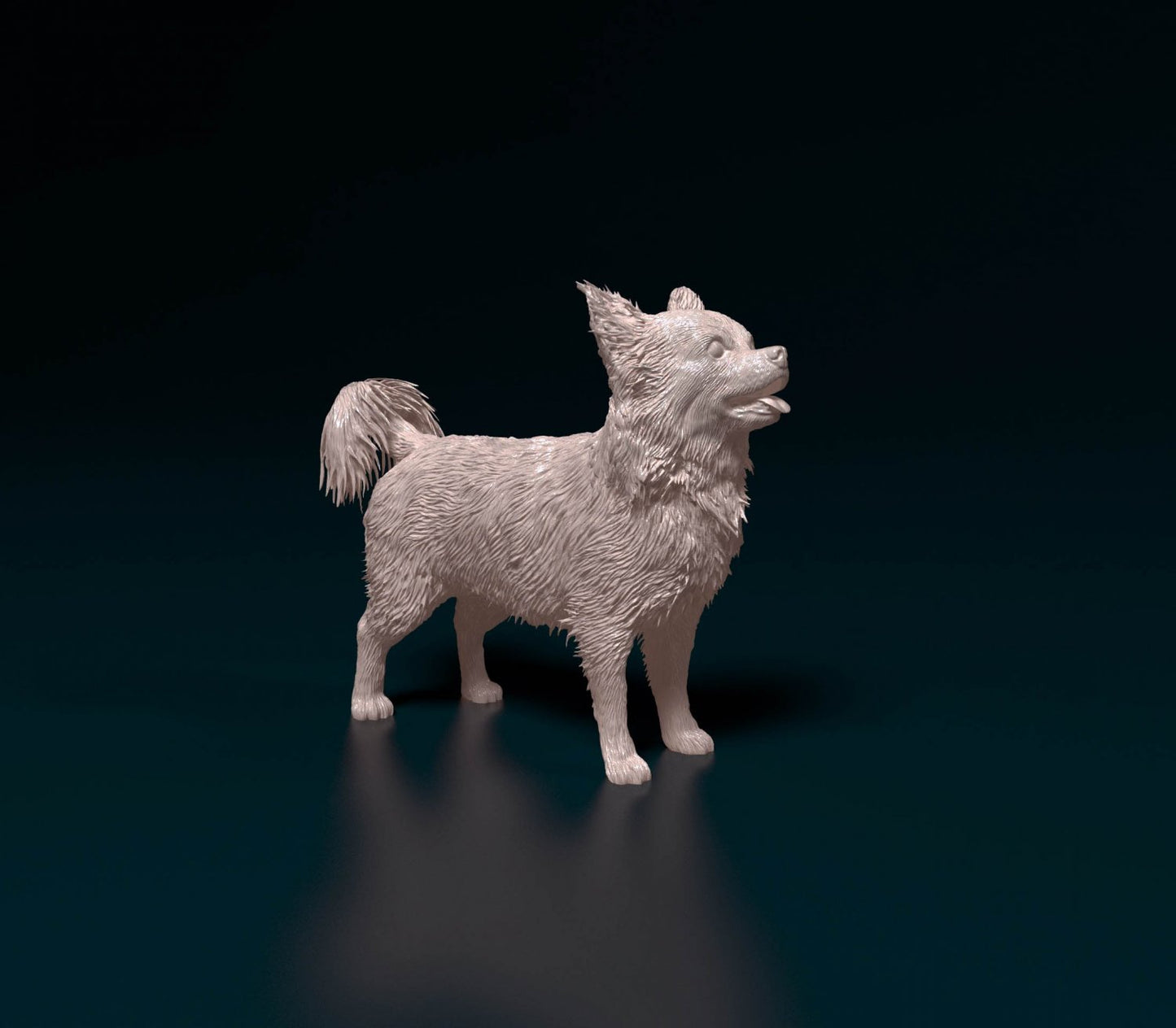 Chihuahua longhaired 6 artist resin - white resin ready to prep / paint ALL SCALES