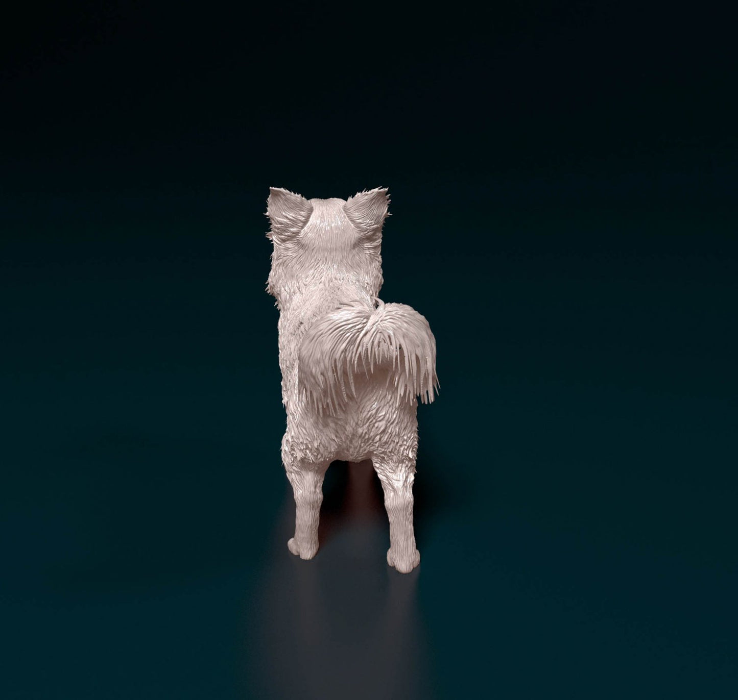 Chihuahua longhaired 6 artist resin - white resin ready to prep / paint ALL SCALES