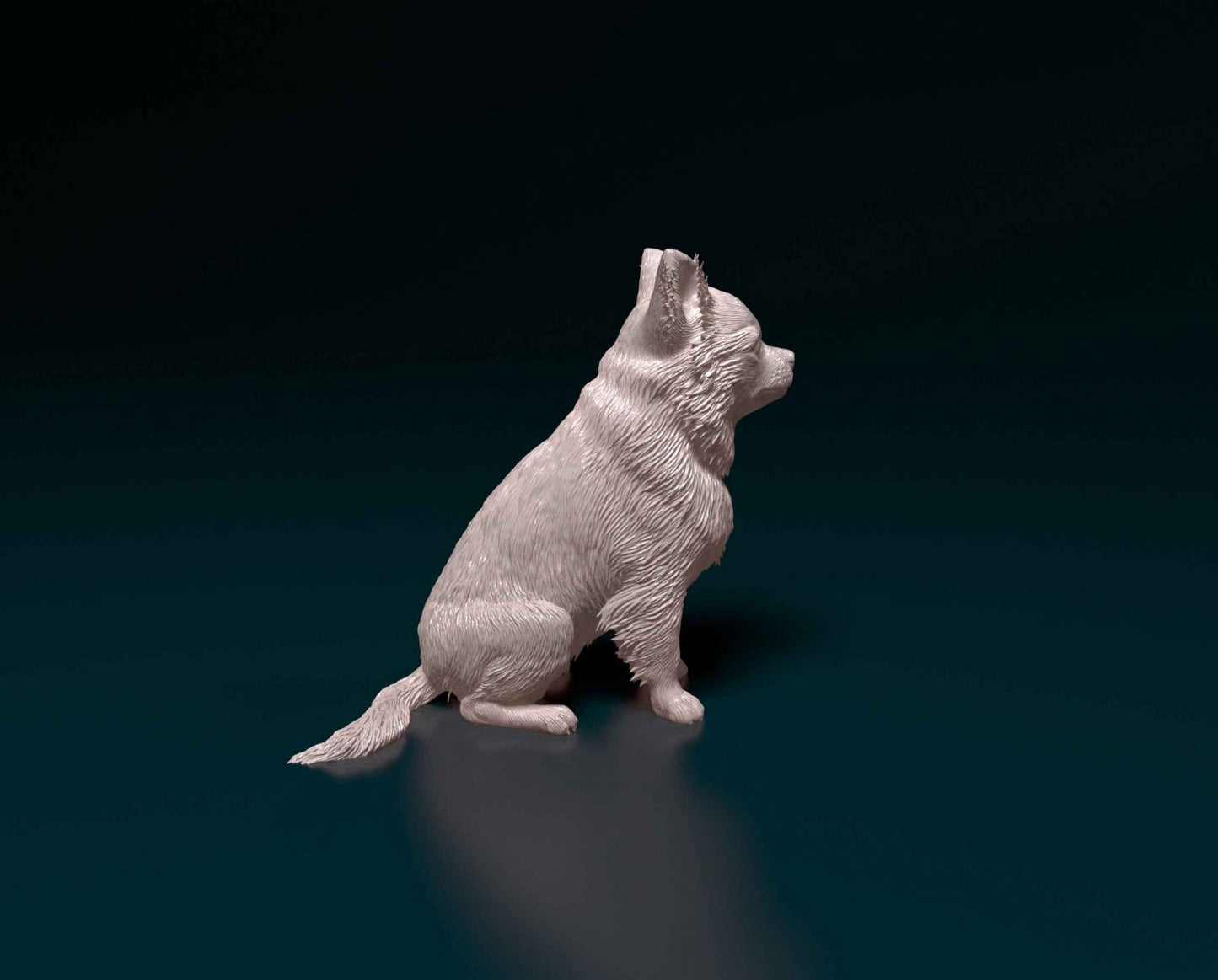 Chihuahua longhaired artist resin - white resin ready to prep / paint ALL SCALES