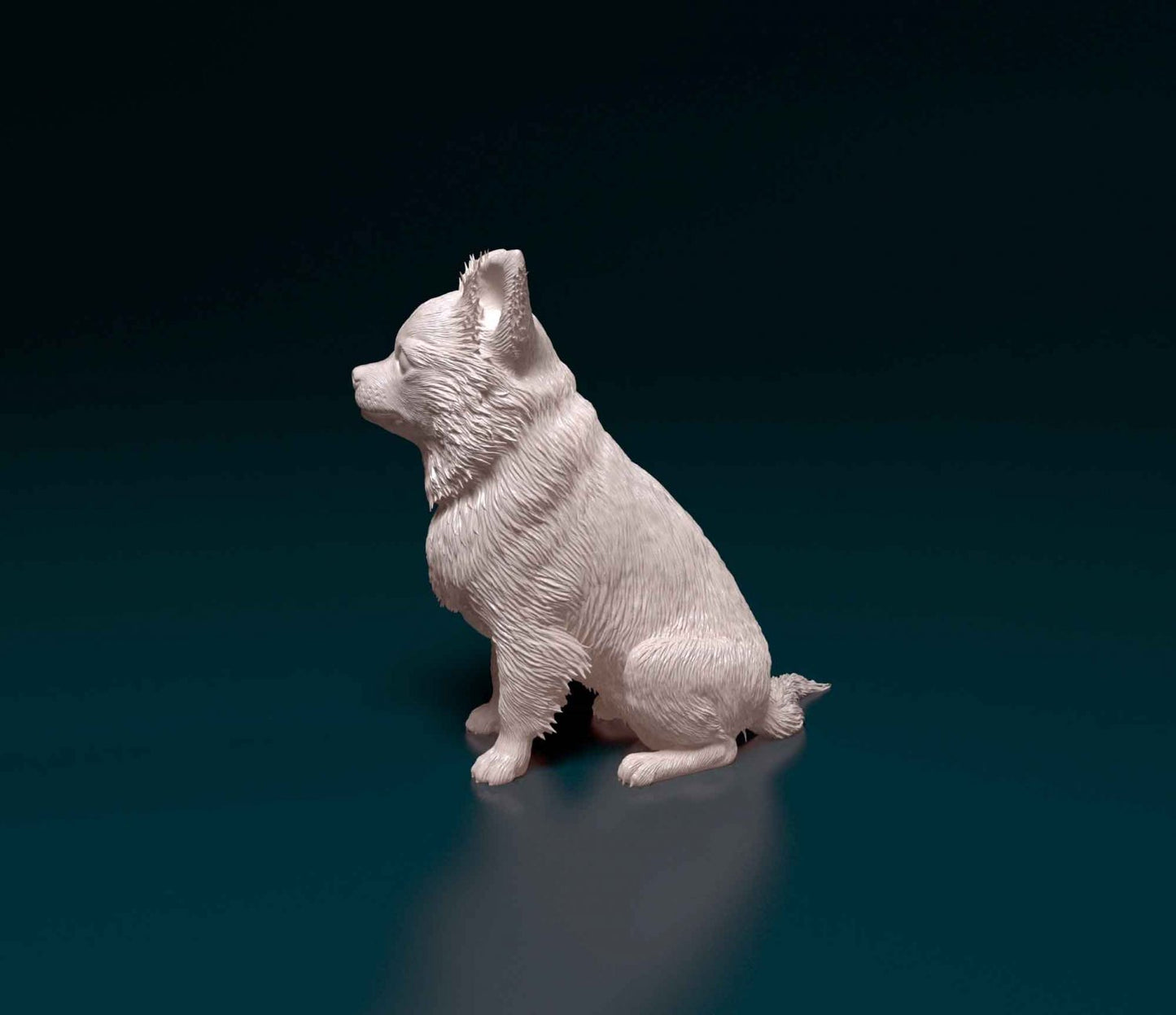 Chihuahua longhaired artist resin - white resin ready to prep / paint ALL SCALES