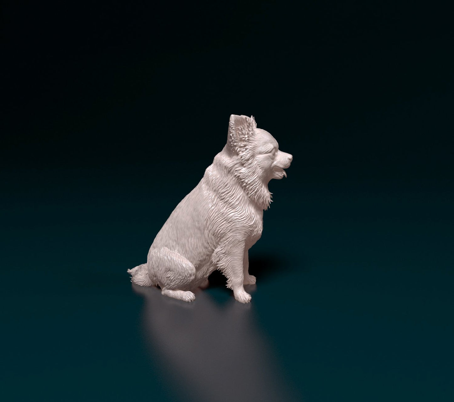 Chihuahua longhaired 4 artist resin - white resin ready to prep / paint ALL SCALES