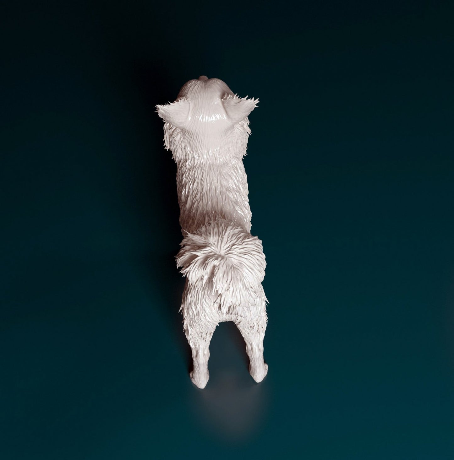 Chihuahua longhaired 2 artist resin - white resin ready to prep / paint ALL SCALES