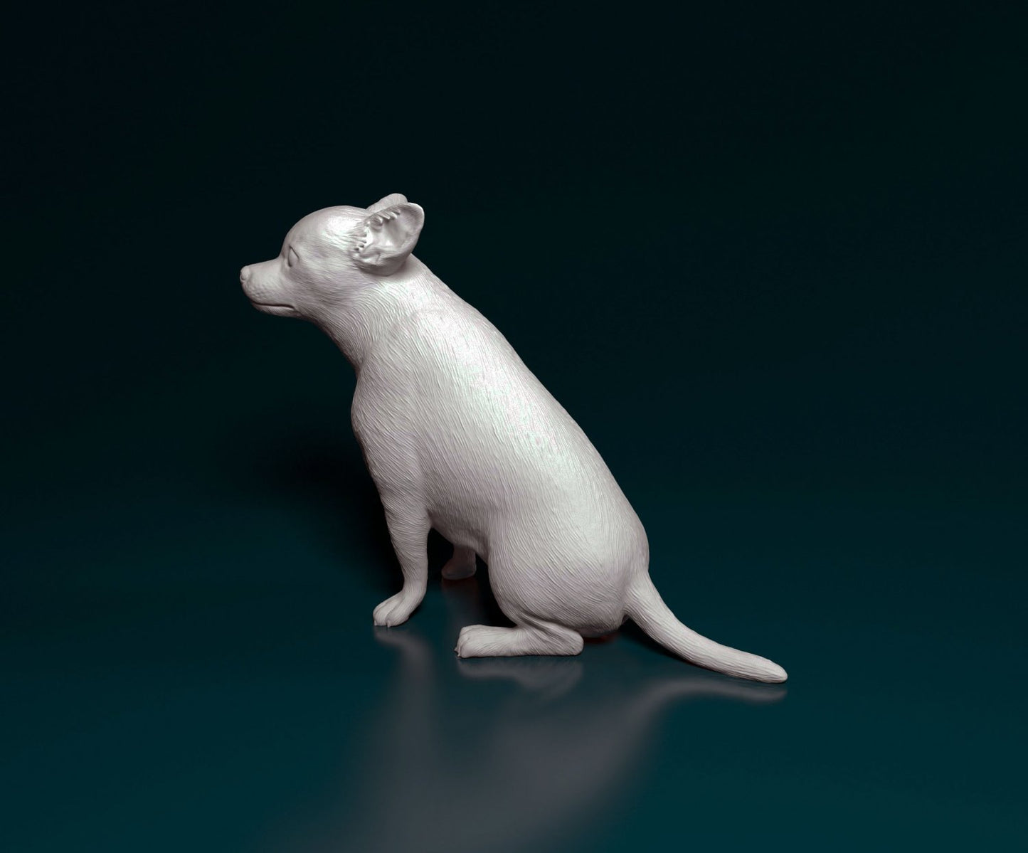 Chihuahua sitting artist resin - white resin ready to prep / paint ALL SCALES