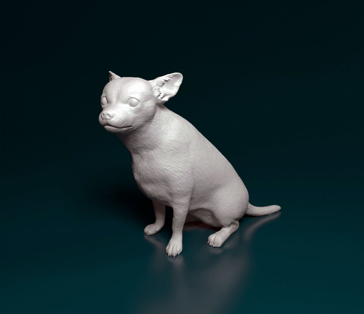 Chihuahua sitting artist resin - white resin ready to prep / paint ALL SCALES