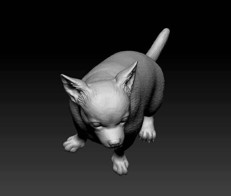 Chihuahua sitting artist resin - white resin ready to prep / paint ALL SCALES