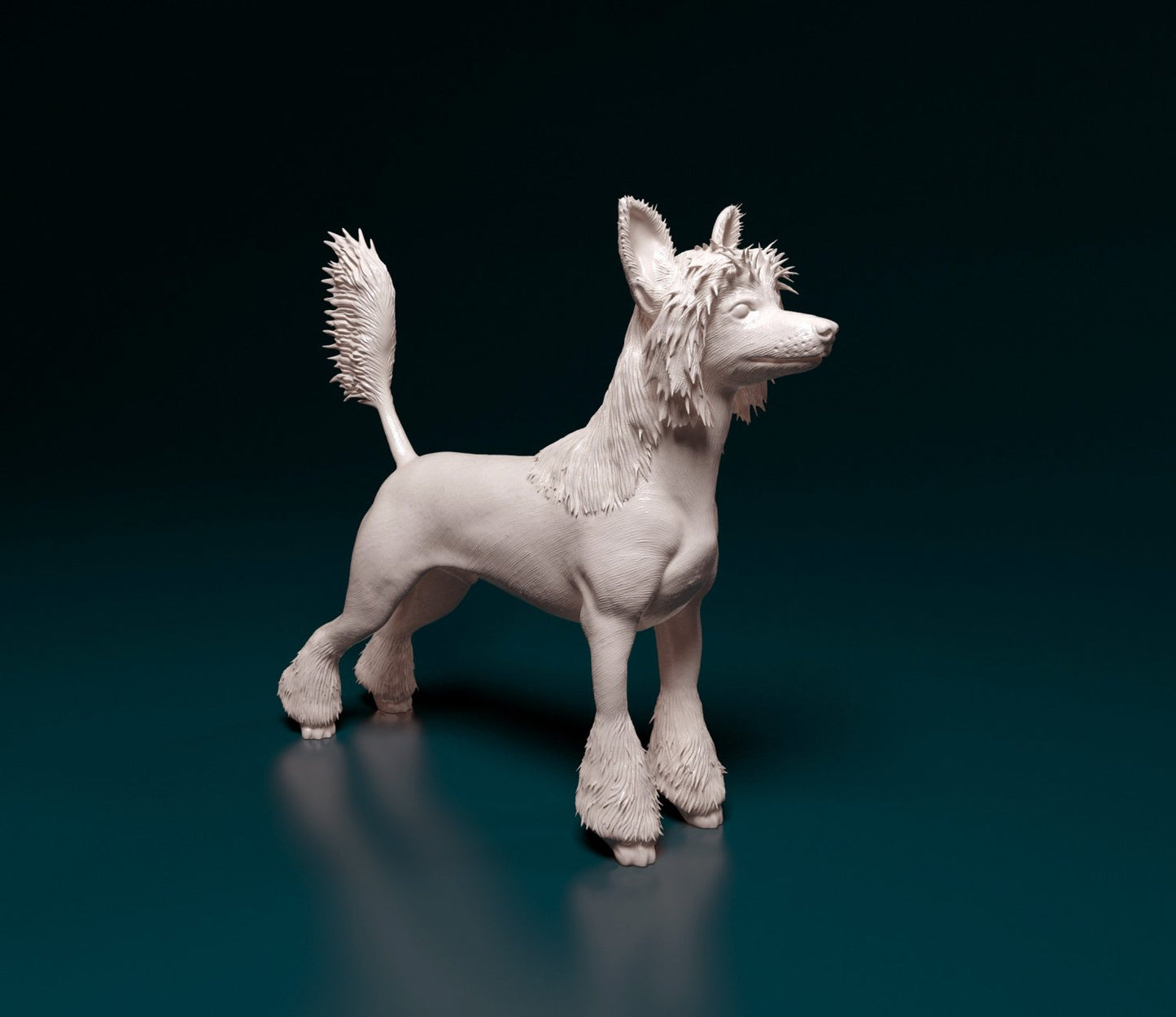 Chinese crested artist resin - white resin ready to prep / paint ALL SCALES