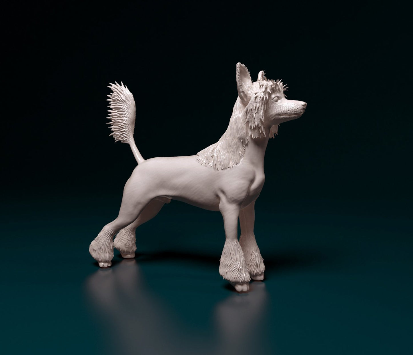 Chinese crested artist resin - white resin ready to prep / paint ALL SCALES