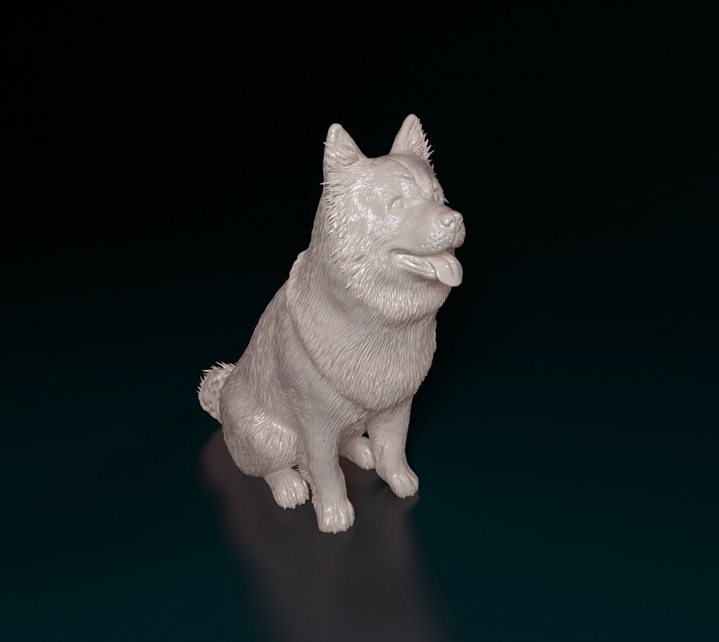 Chow chow sitting artist resin - white resin ready to prep / paint ALL SCALES