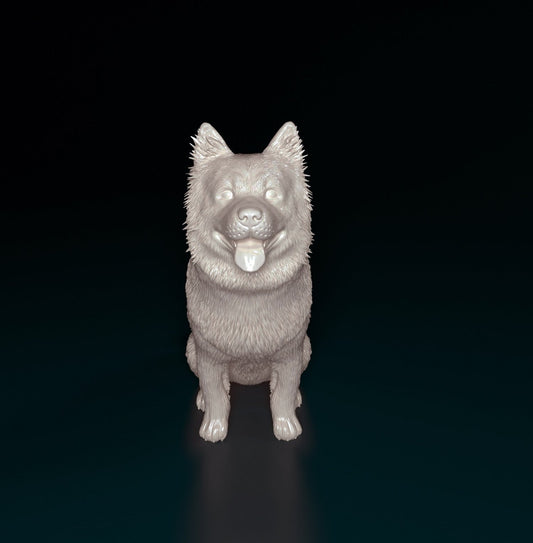 Chow chow sitting artist resin - white resin ready to prep / paint ALL SCALES
