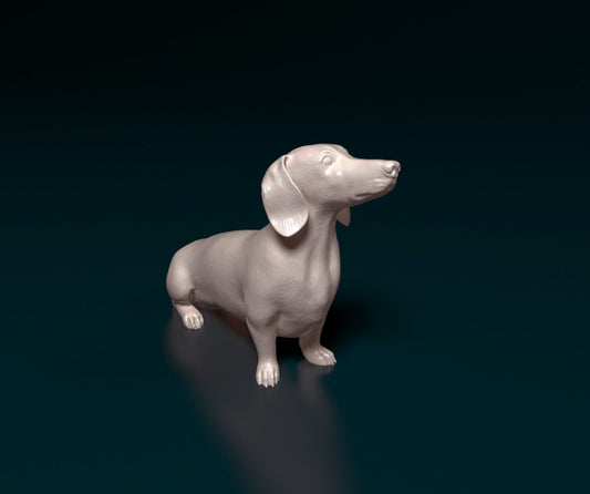 Dachshund artist resin - white resin ready to prep / paint ALL SCALES