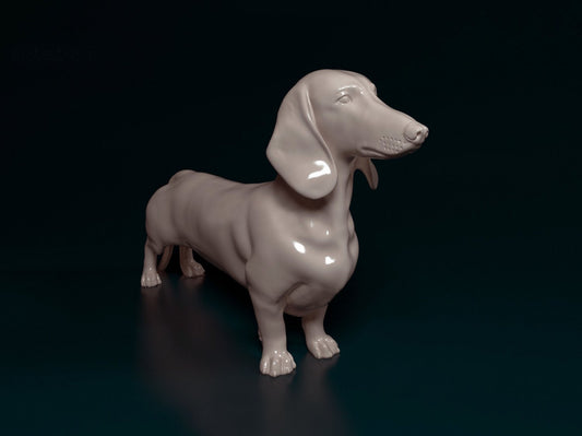 Dachshund smooth haired  artist resin - white resin ready to prep / paint ALL SCALES