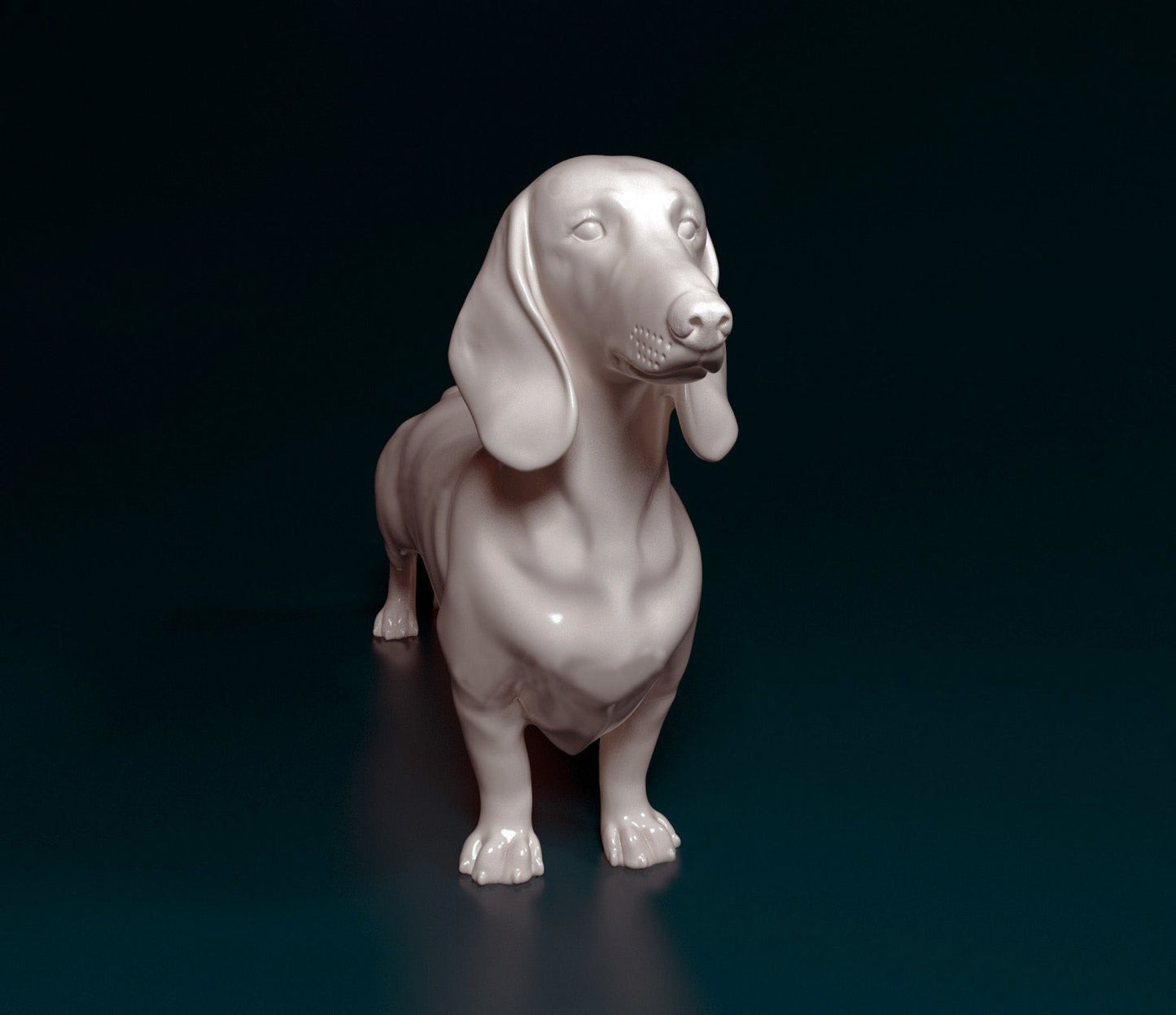Dachshund smooth haired  artist resin - white resin ready to prep / paint ALL SCALES