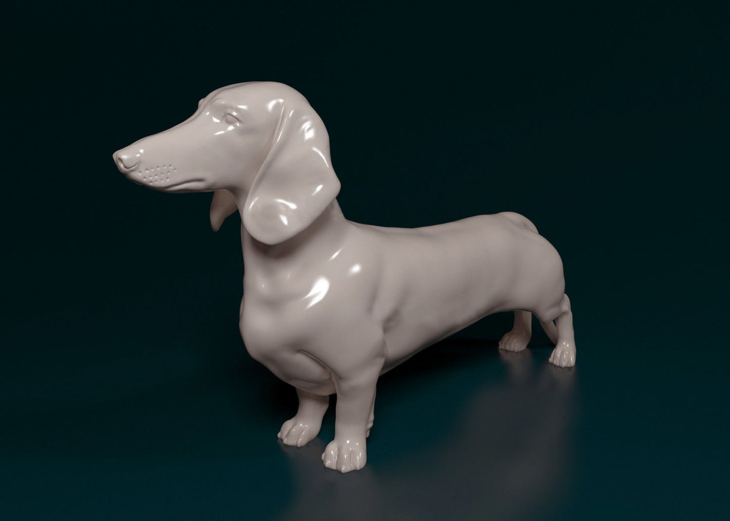 Dachshund smooth haired  artist resin - white resin ready to prep / paint ALL SCALES