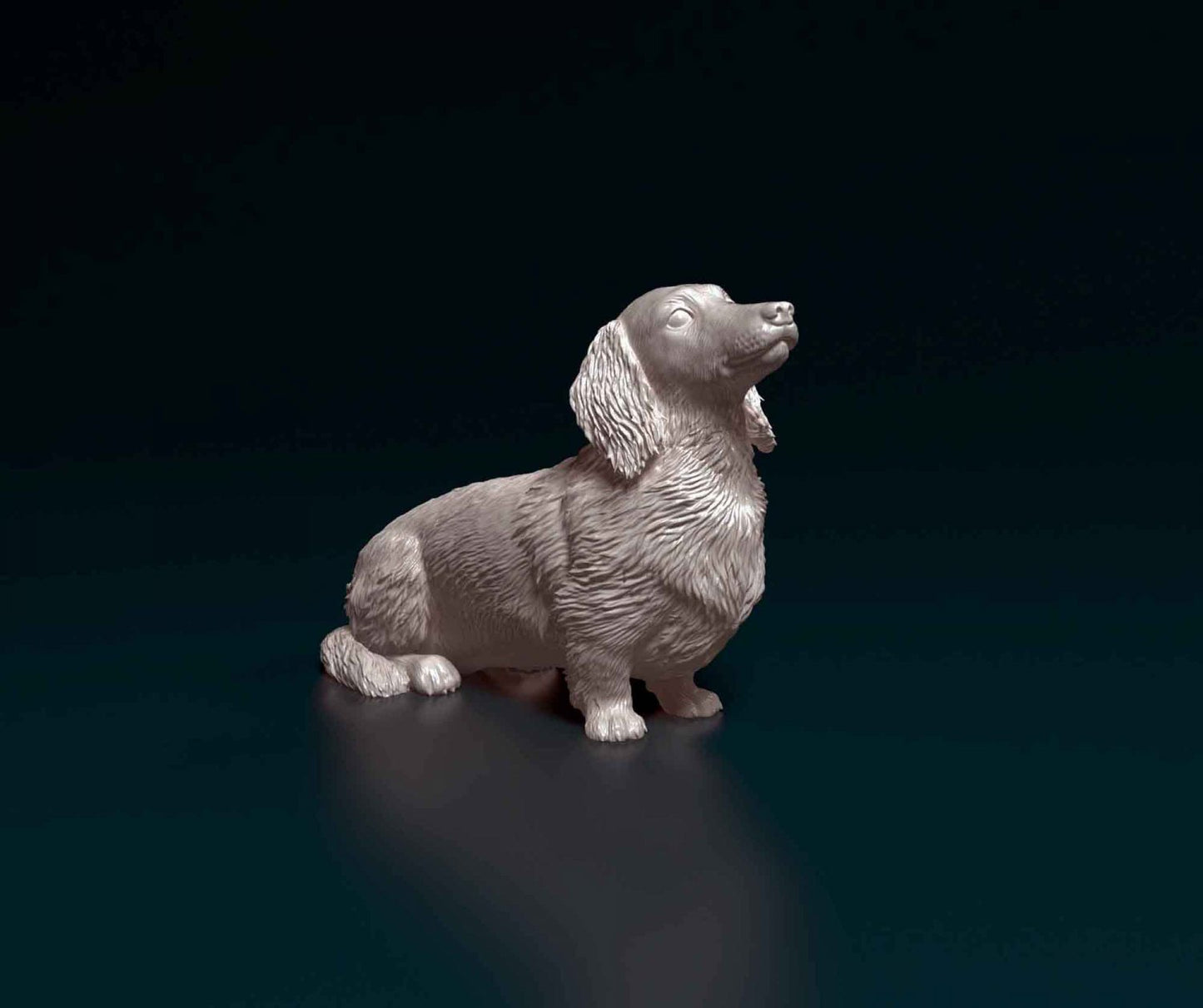Dachshund long haired 2 artist resin - white resin ready to prep / paint ALL SCALES