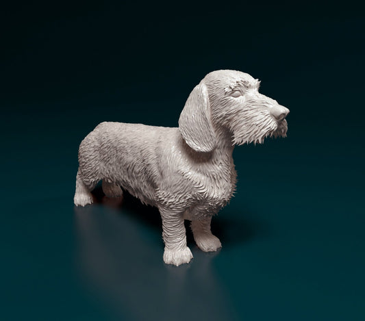 Dachshund wire haired  artist resin - white resin ready to prep / paint ALL SCALES