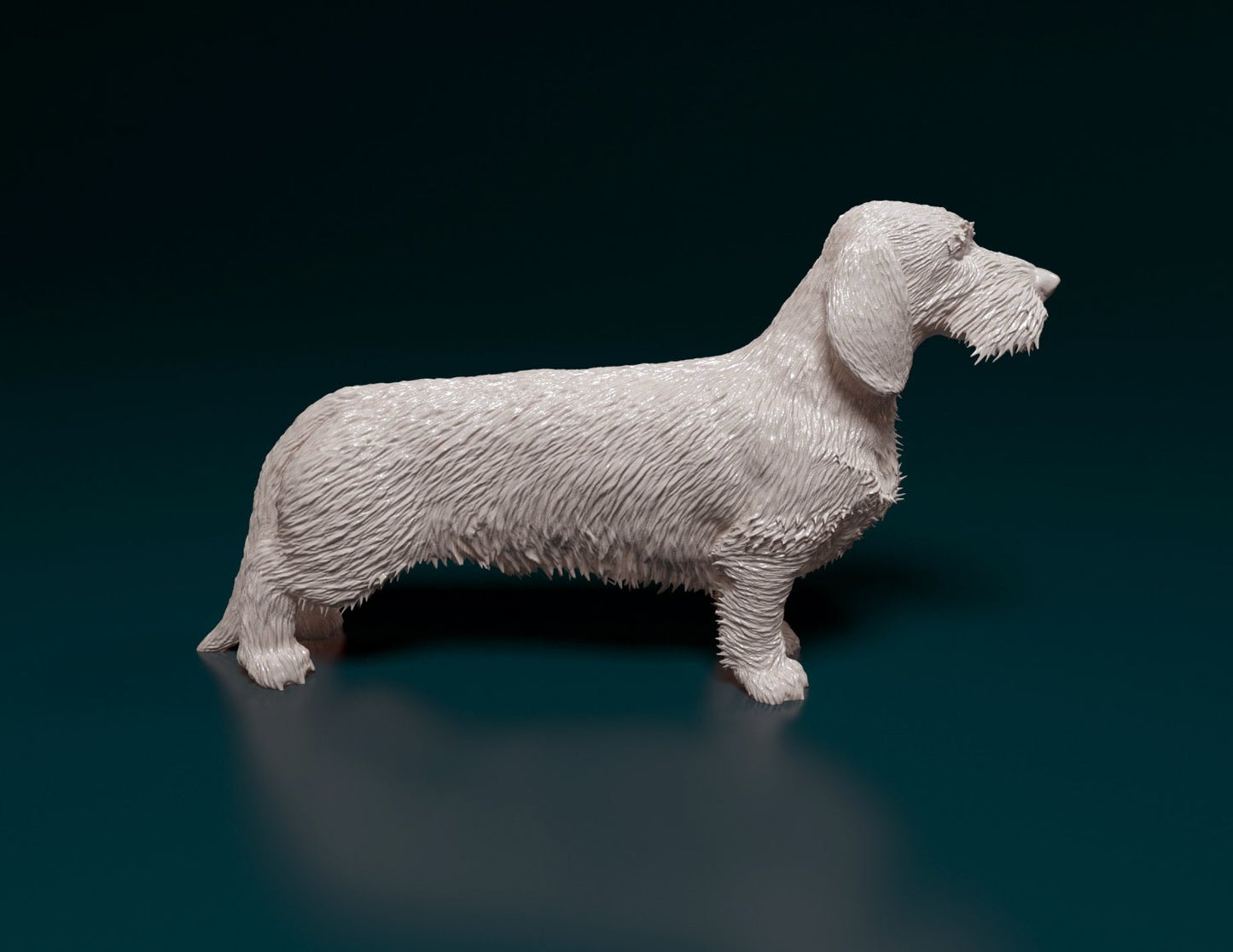 Dachshund wire haired  artist resin - white resin ready to prep / paint ALL SCALES