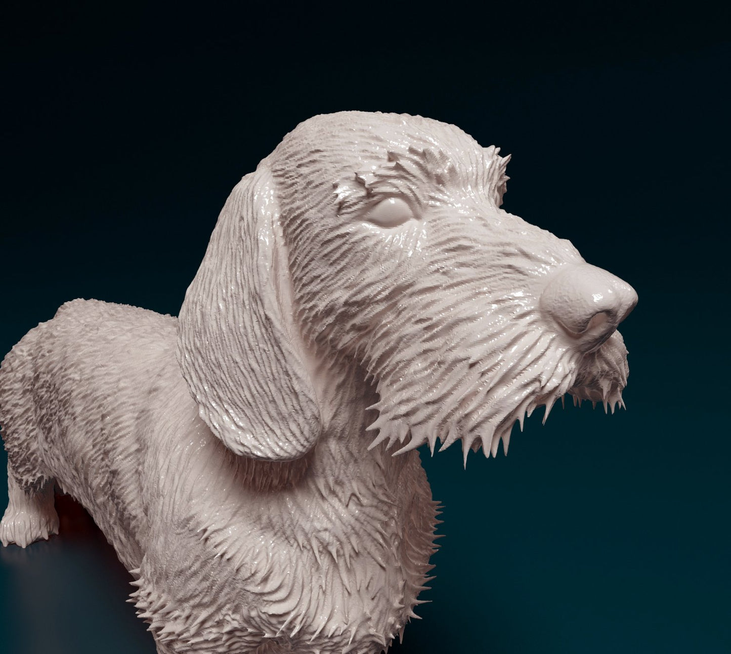 Dachshund wire haired  artist resin - white resin ready to prep / paint ALL SCALES
