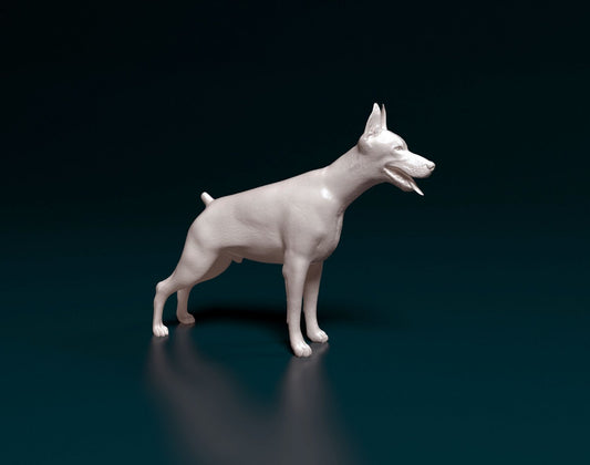 Doberman artist resin - white resin ready to prep / paint ALL SCALES