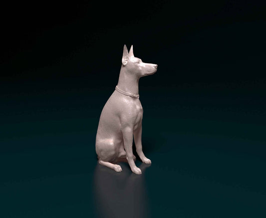 Doberman artist resin - white resin ready to prep / paint ALL SCALES