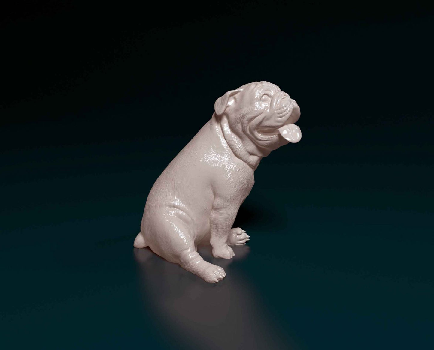 English Bulldog sitting artist resin - white resin ready to prep / paint ALL SCALES