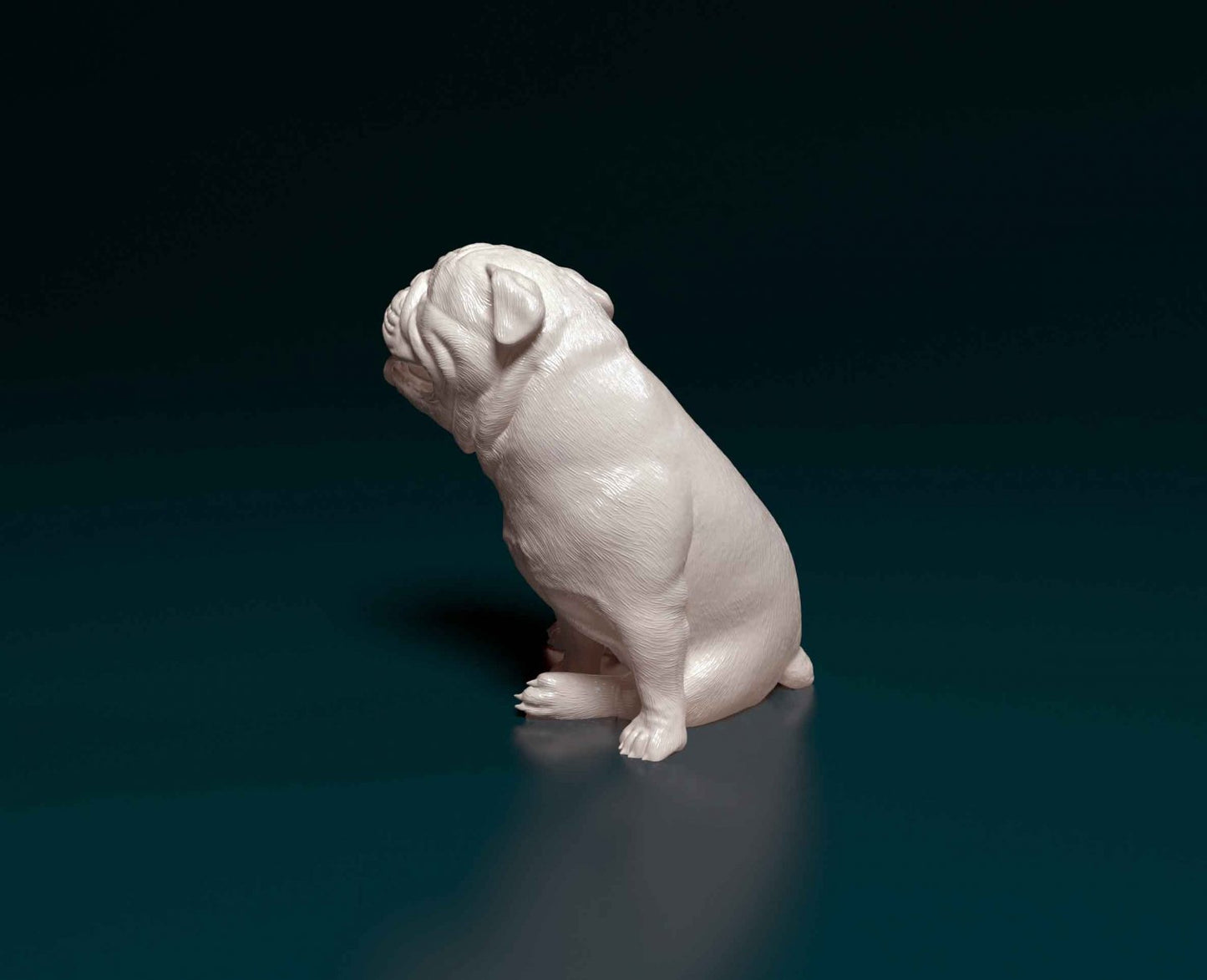 English Bulldog sitting artist resin - white resin ready to prep / paint ALL SCALES