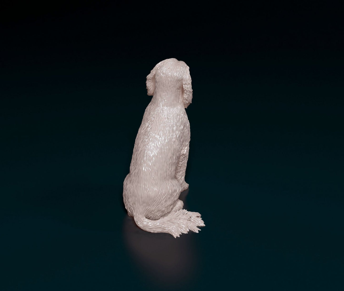 English cocker spaniel sitting artist resin - white resin ready to prep / paint ALL SCALES