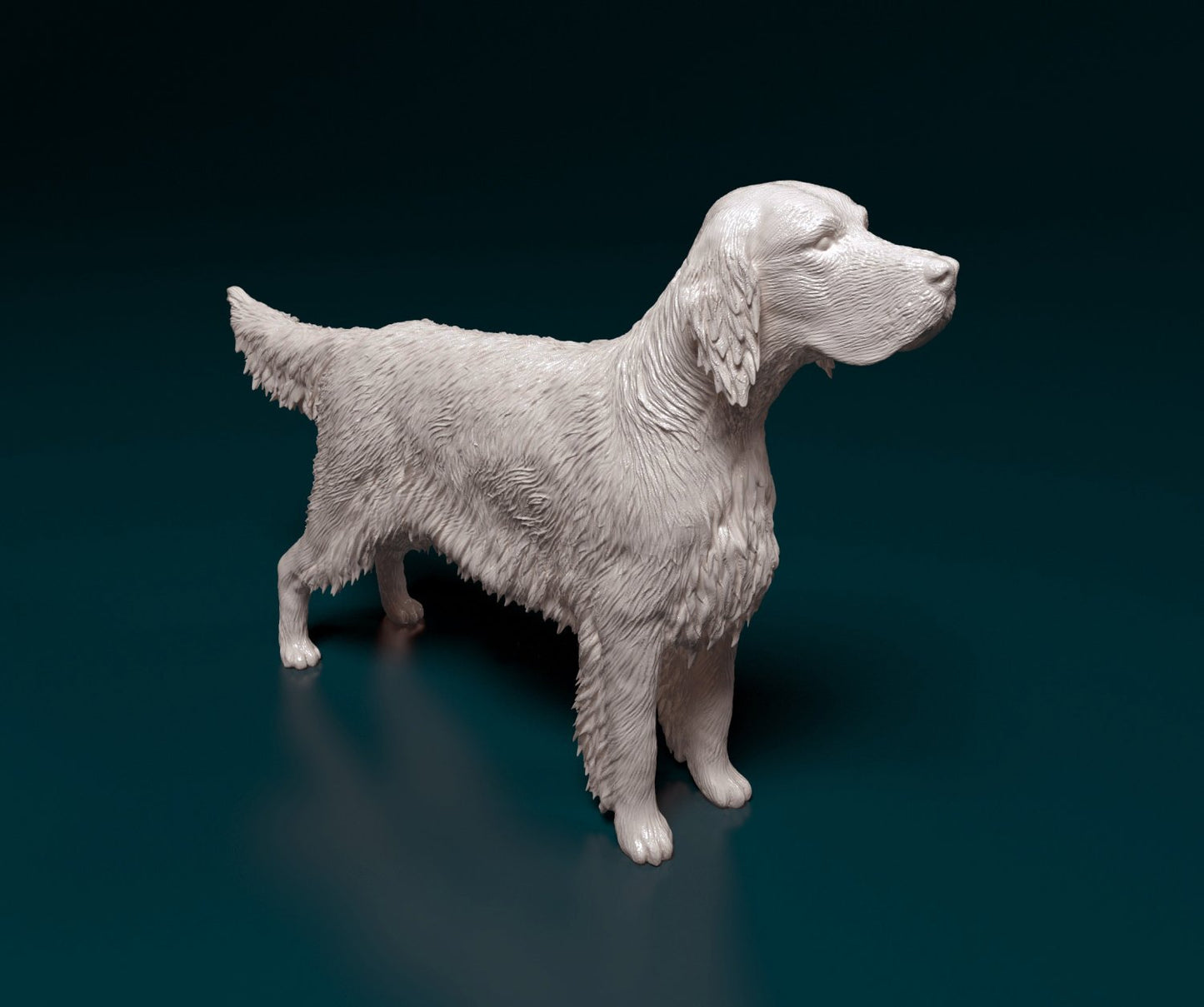 English setter 2 artist resin - white resin ready to prep / paint ALL SCALES
