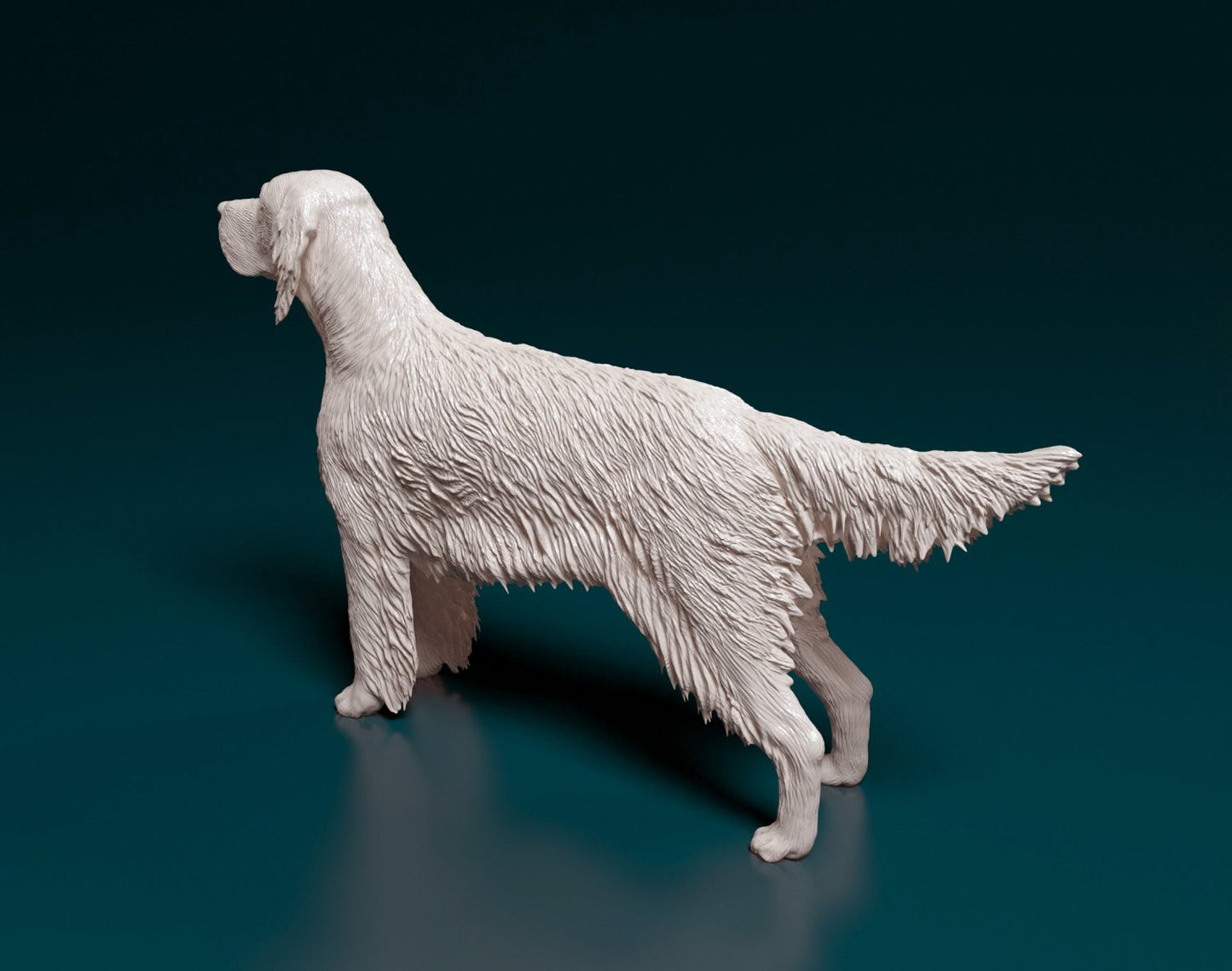 English setter 2 artist resin - white resin ready to prep / paint ALL SCALES