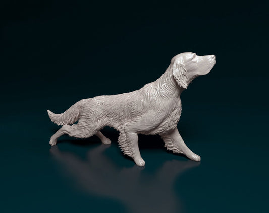 English setter hunting artist resin - white resin ready to prep / paint ALL SCALES