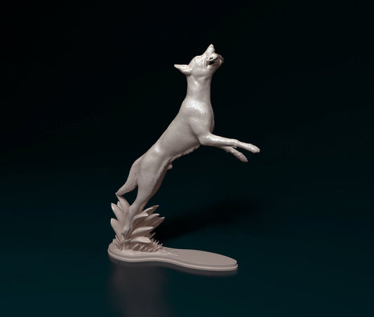 Jumping dog artist resin - white resin ready to prep / paint ALL SCALES