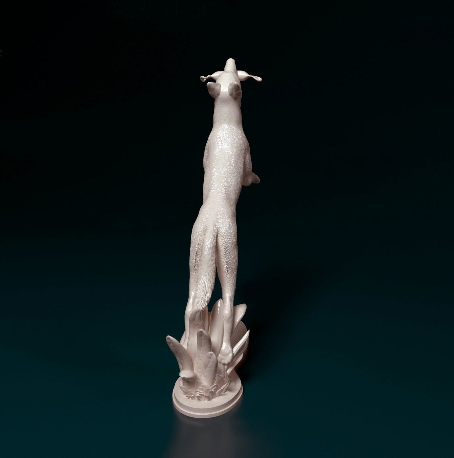 Jumping dog artist resin - white resin ready to prep / paint ALL SCALES