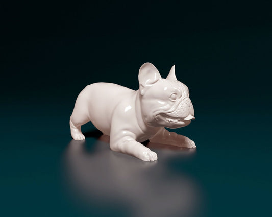 French bulldog artist resin - white resin ready to prep / paint ALL SCALES