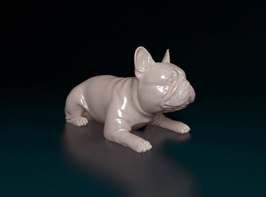 French bulldog artist resin - white resin ready to prep / paint ALL SCALES