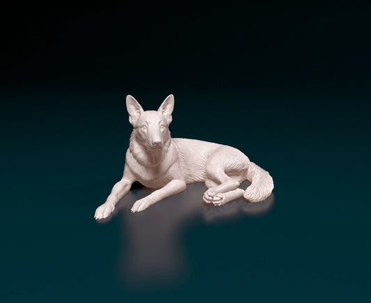 German shepherd artist resin - white resin ready to prep / paint ALL SCALES