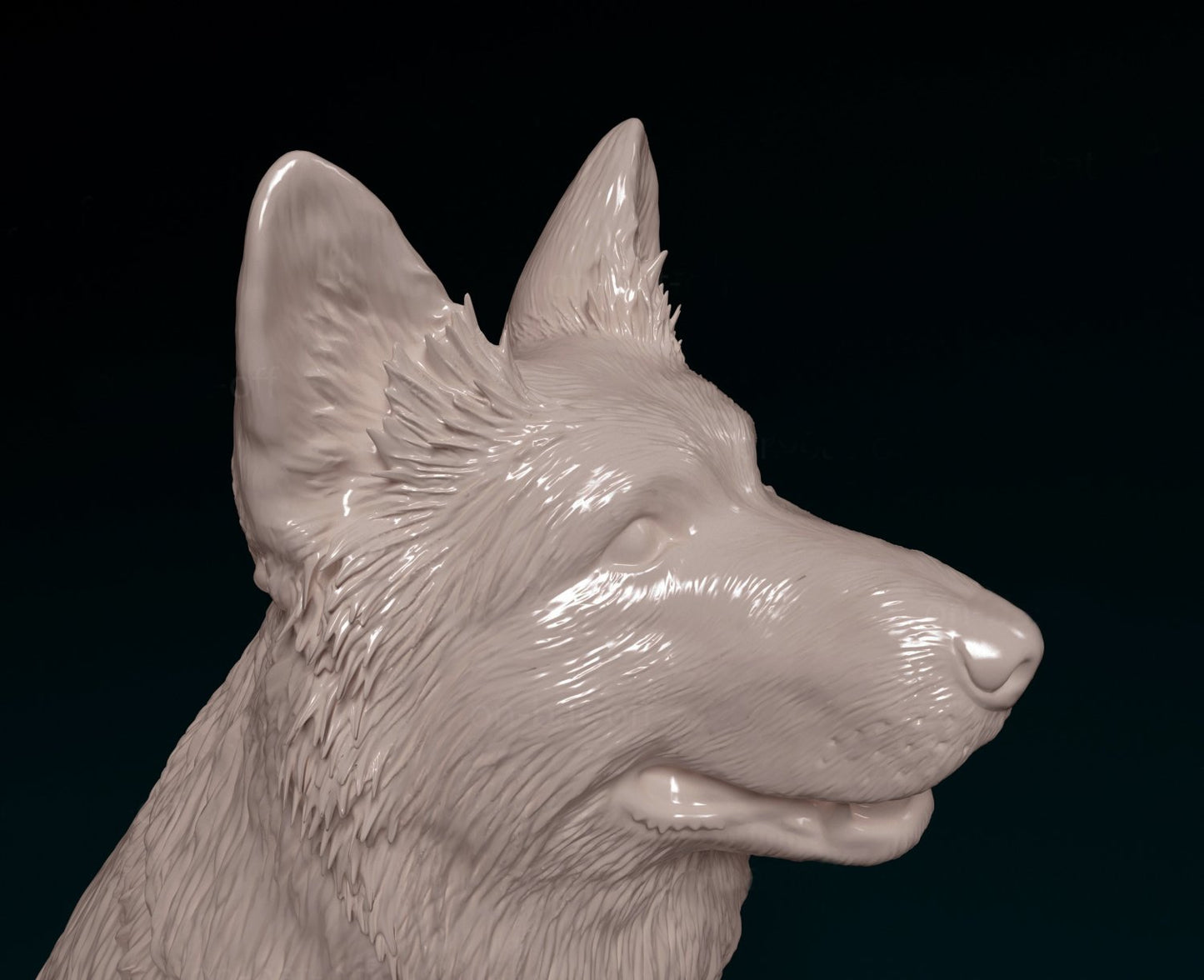German shepherd long haired artist resin - white resin ready to prep / paint ALL SCALES
