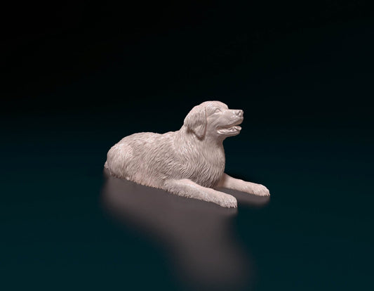 Golden Retriever artist resin - white resin ready to prep / paint ALL SCALES