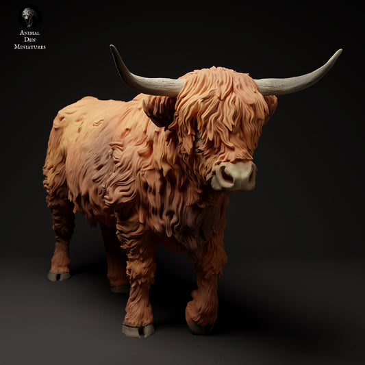 Highland cow - white resin - ready to prep / paint